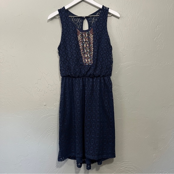 Maurice’s Navy Blue Sleeveless Beaded Dress Size Small - Picture 3 of 16